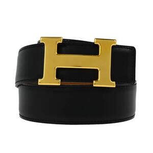 Hermès Leather Constance Reversible Belt Black